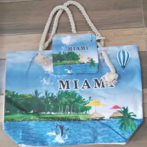 Bolso playero con monedero