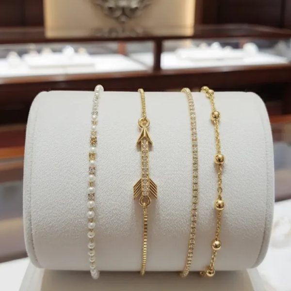 Pulseras de oro golfi brasileño