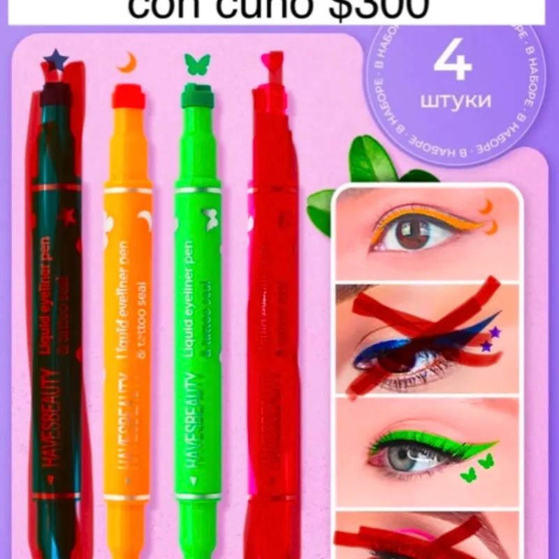 Delineadores de colores con cuños