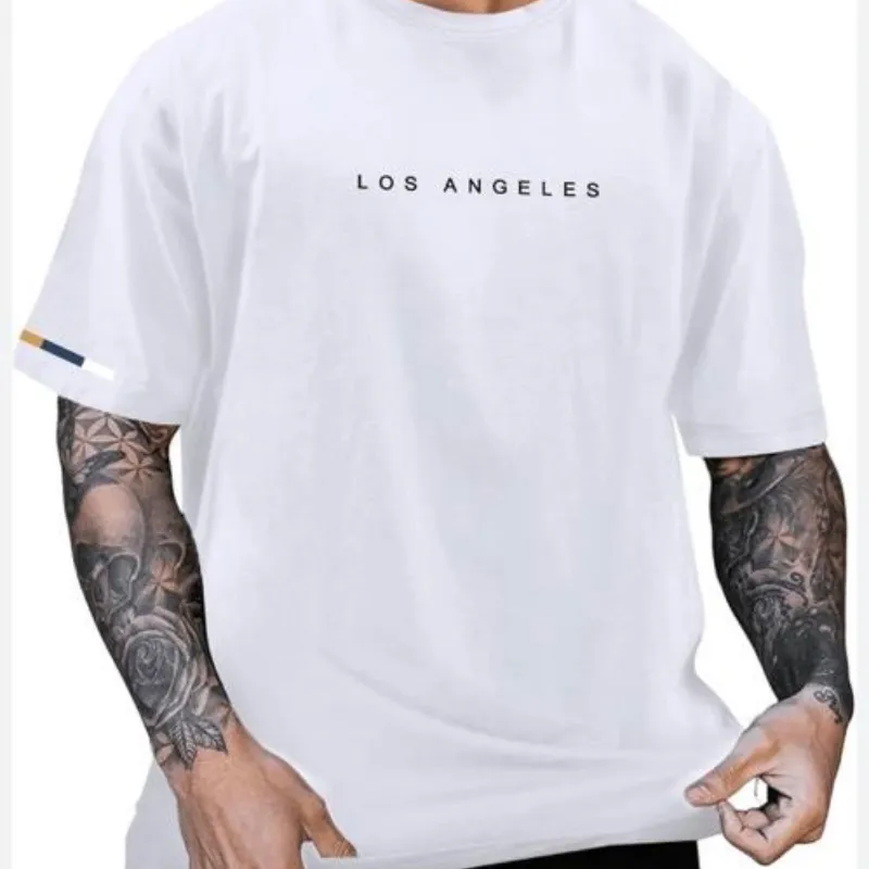 Manfinity Hypemode Camiseta de manga corta casual de hombre con estampado de letra simple