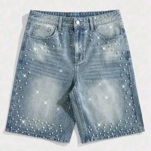 Short d mezclilla diseño d perlas