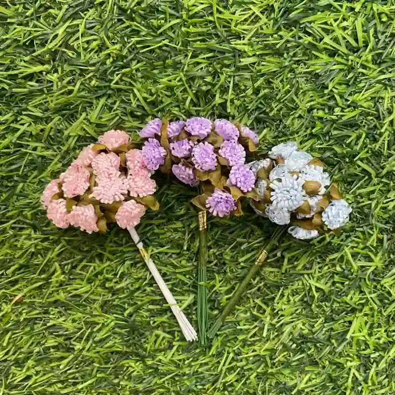 Ramos de flor puchita tela 12 unidades