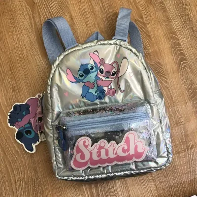 Mochila de Stitch color plateado
