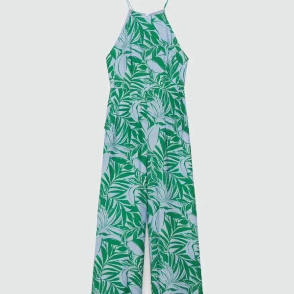 Mono Estampado de Hojas Verdes de Tirantes