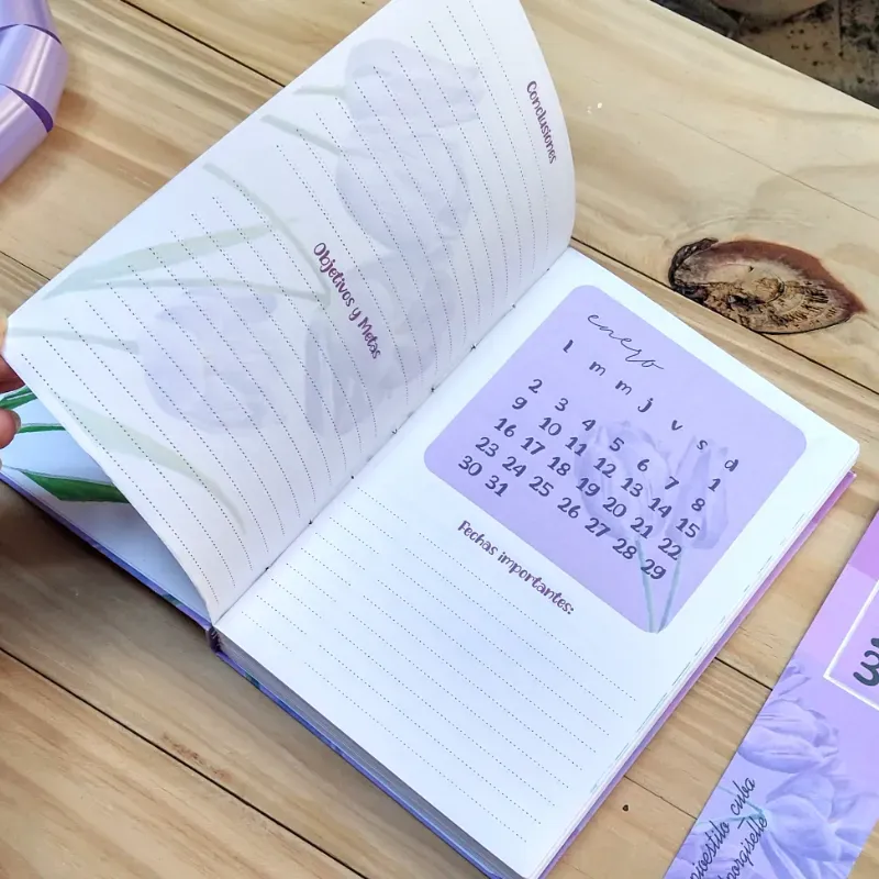 Planner de tulipanes morados
