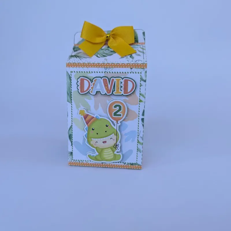 Caja MILK 3d. Temática: Dino