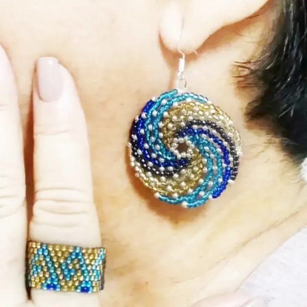 Conjunto espiral azul