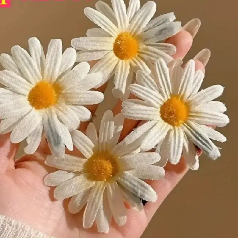 Clip de Pelo Margaritas Blancas Tamaño Natural