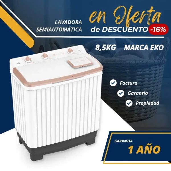 Lavadora Semiautomática de 8.5 kg