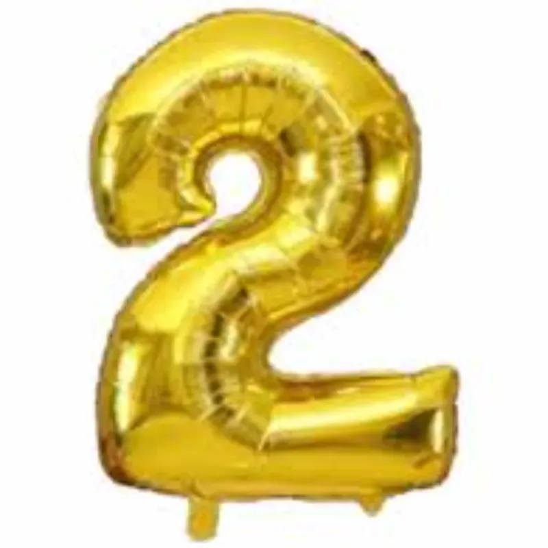 Globo Número 2 Dorado   16 pulgadas