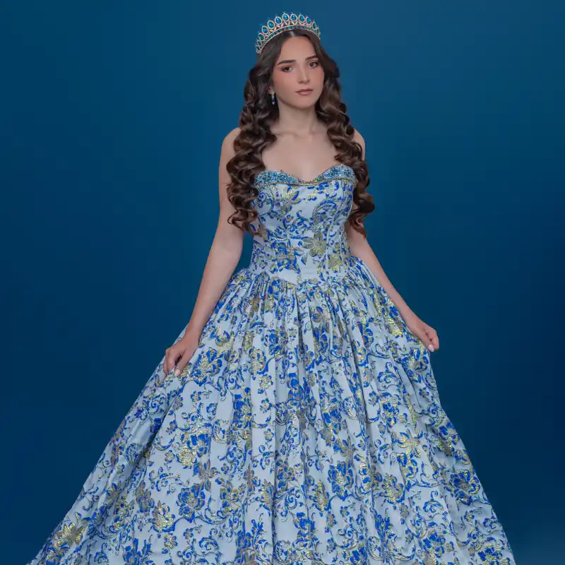 Traje Azul Estampado