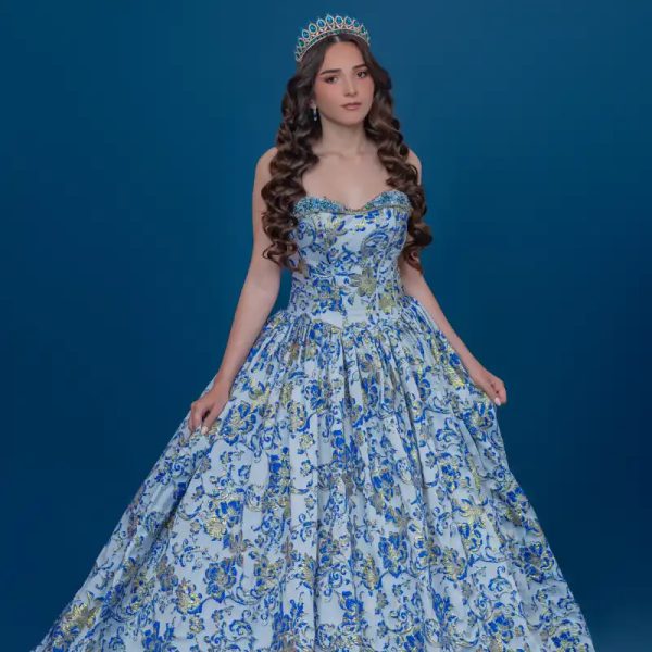 Traje Azul Estampado