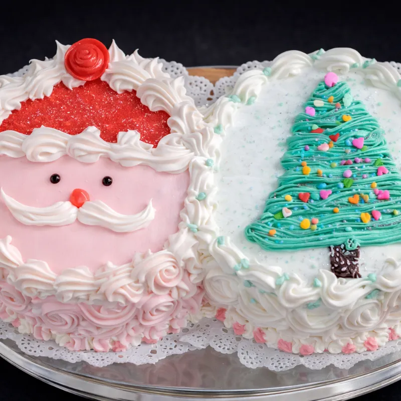 Cake doble temática navideña