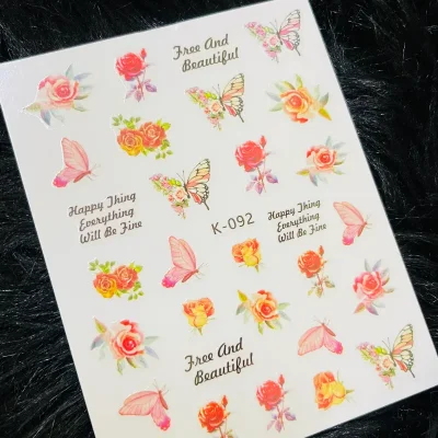 Calcomanía flores y mariposas