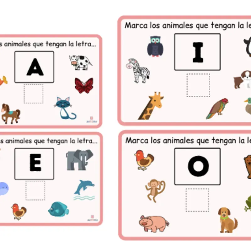 Conciencia Fonológica: Vocales y Animales 