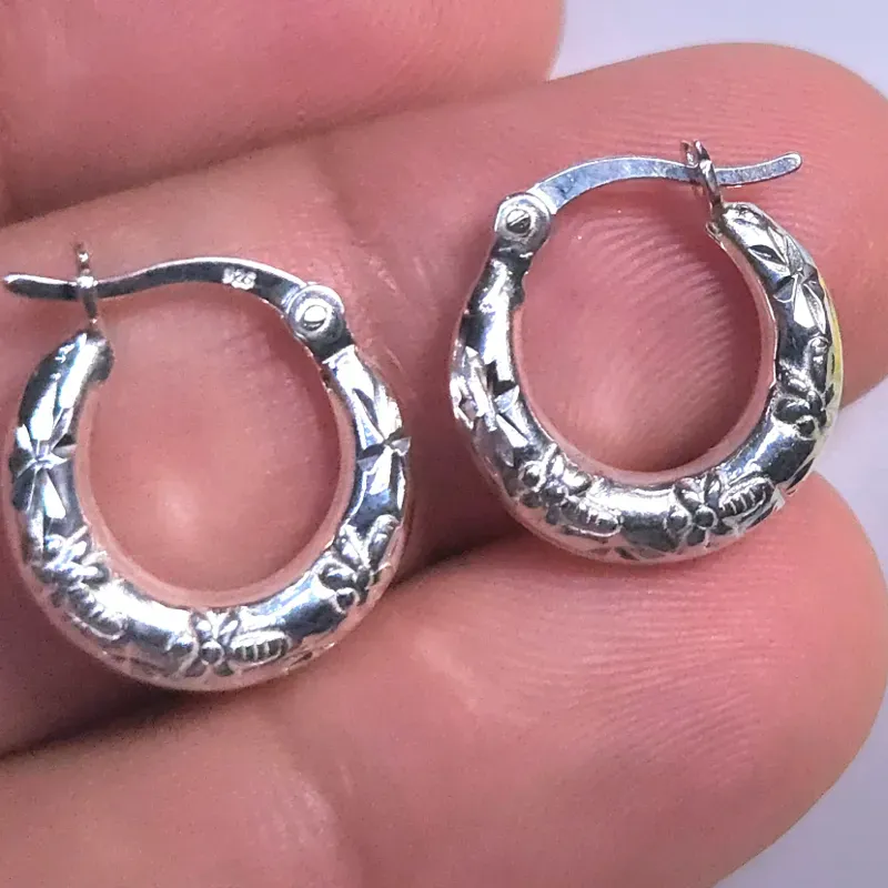 Argollas de plata 925 #12