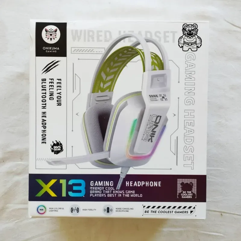 Cascos ONIKUMA GAMING X13 (⚪Color blanco)