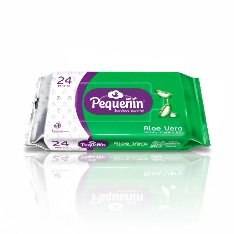 Pañitos Húmedos Pequeñin Aloe Natural Familia - 24 unidades