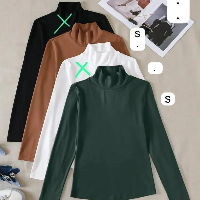  Blusa de Cuello Alto – Básico versátil con textura acanalada
