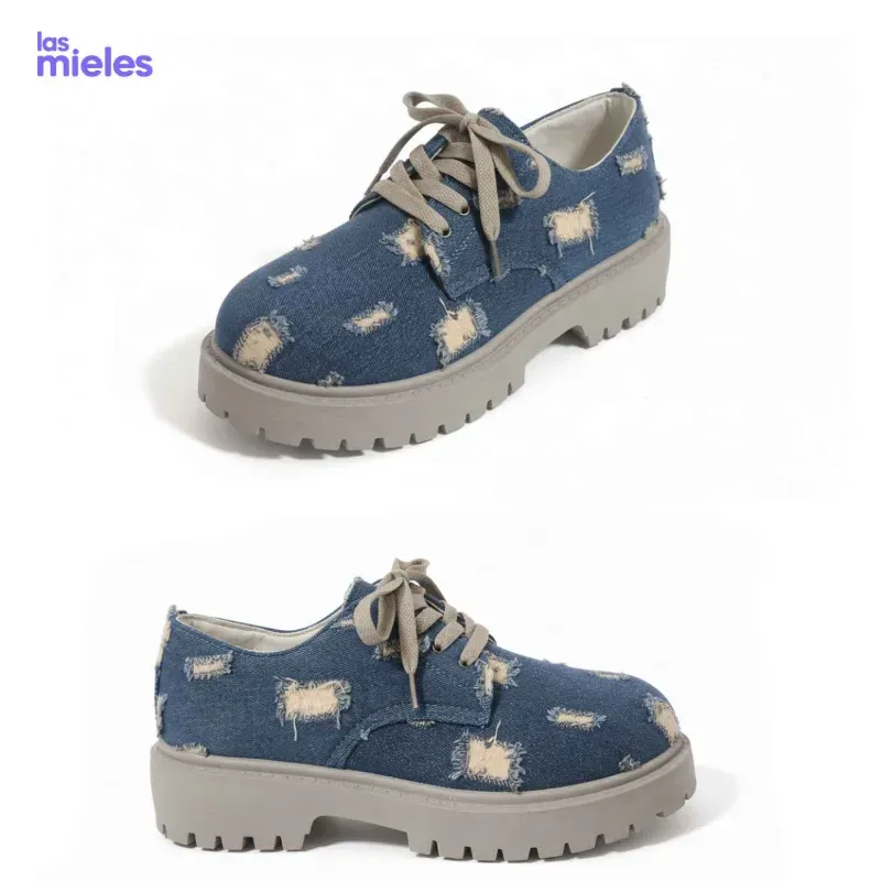 Zapatos Derby Mezclilla