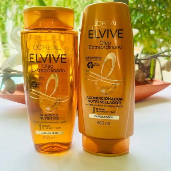 Shampoo y Acondicionador L'Oréal Elvive óleo extraordinario cabello seco 680 ml