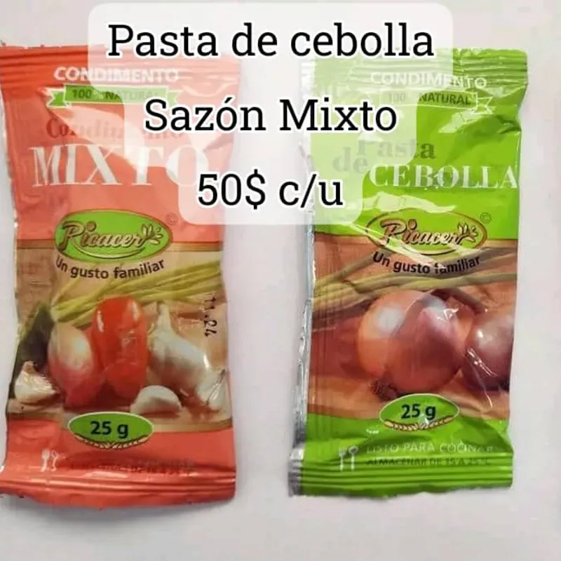 Pasta de cebolla y Pasta de sazón mixto