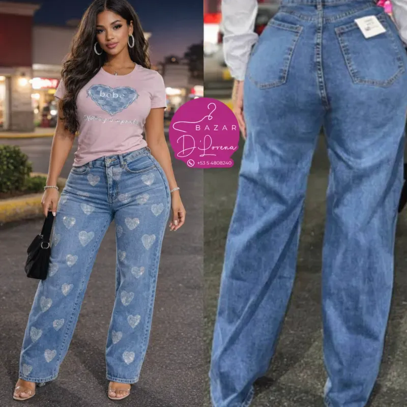 Pantalón de brillo en forma de corazón