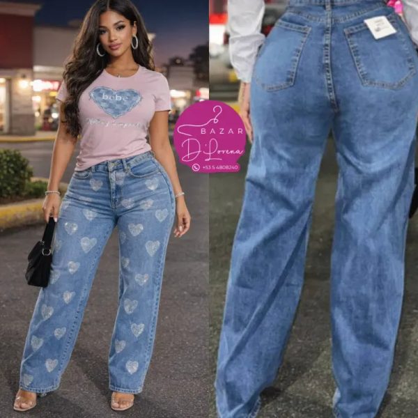Pantalón de brillo en forma de corazón