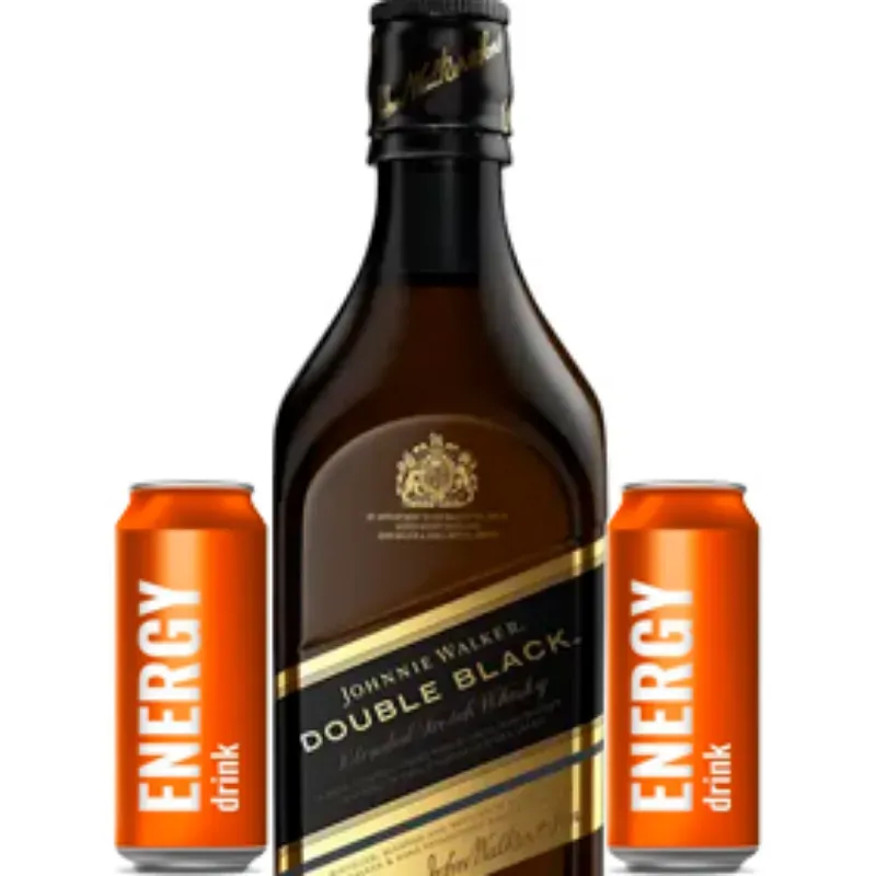 JOHNNIE WALKER DOUBLE BLACK  750ml + 2 ENERGIZANTES