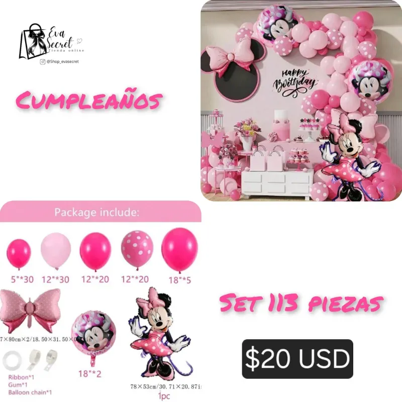 Set 113pz de globos para cumpleaños