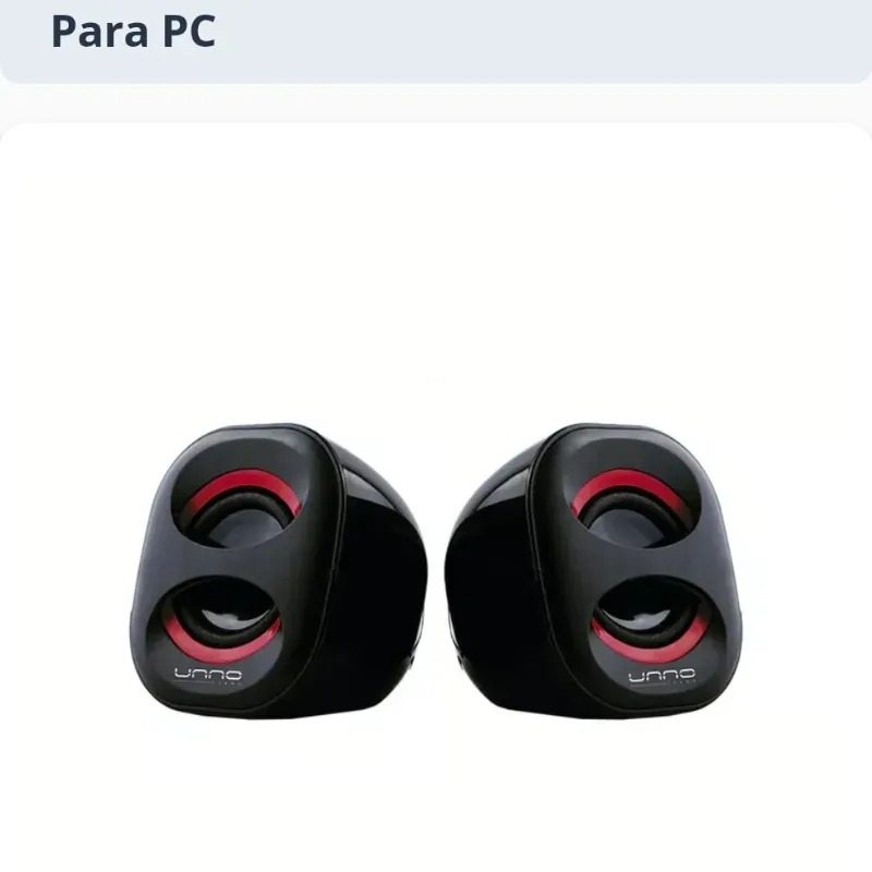 Parlantes Unno Tekno Brazza USB Estéreo 2.0 6W Sonido Balanceado Graves Mejorados Conexión 3.5mm Para PC