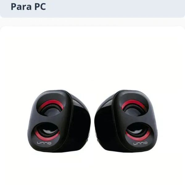 Parlantes Unno Tekno Brazza USB Estéreo 2.0 6W Sonido Balanceado Graves Mejorados Conexión 3.5mm Para PC