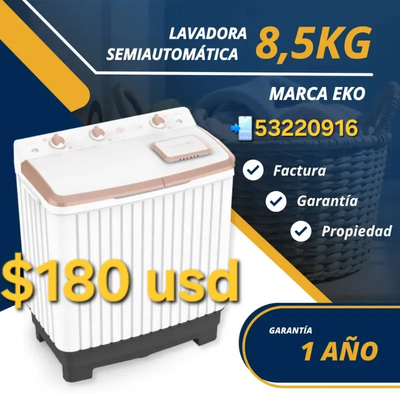 Lavadora Semiautomática EKO 8.5Kg