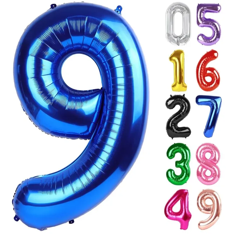 Globo foil número 9 azul