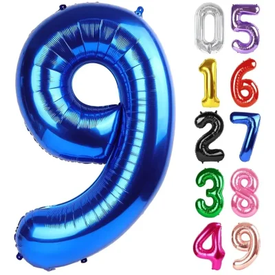 Globo foil número 9 azul
