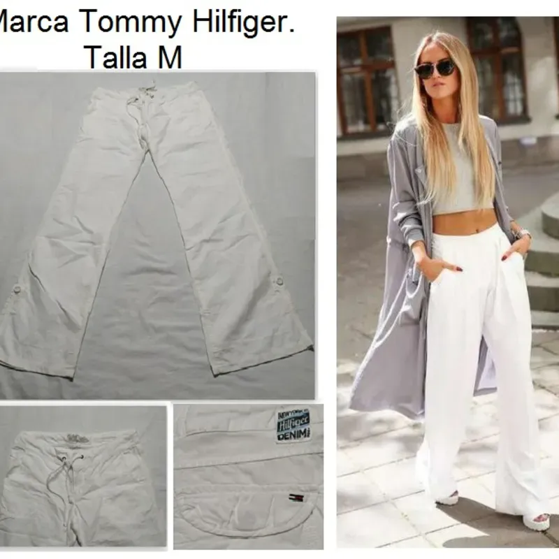 Pantalón de tela blanco