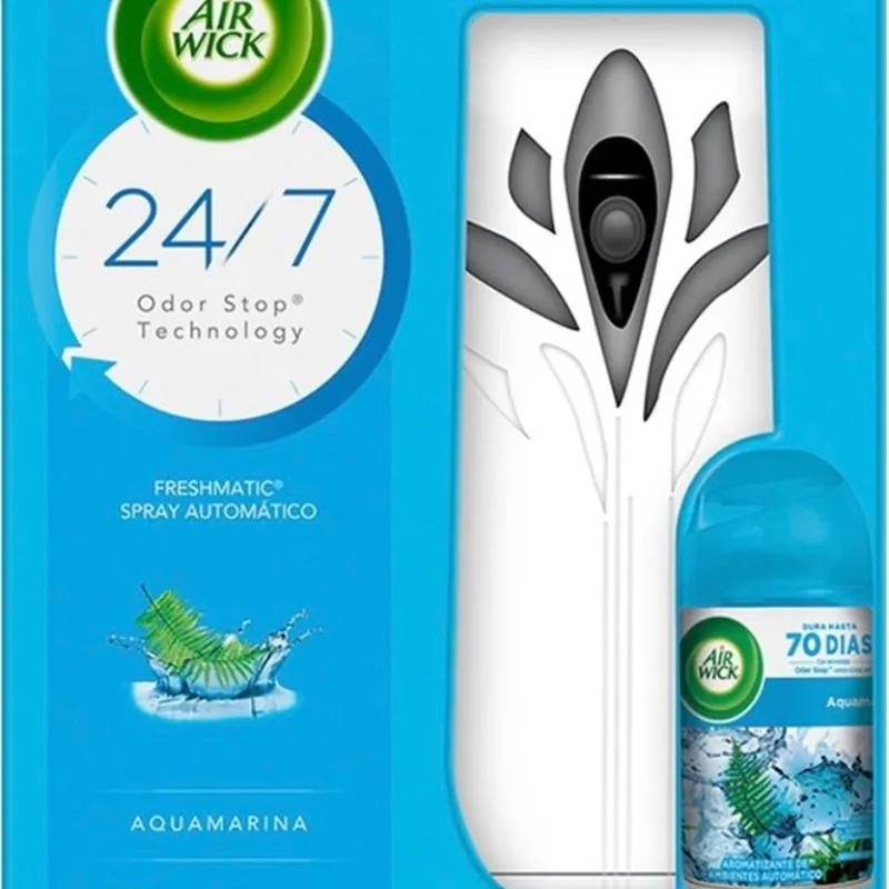 BÚCARO Aromatizante ambiental Air Wick automático acquamarina aparato y repuesto de 250 ml