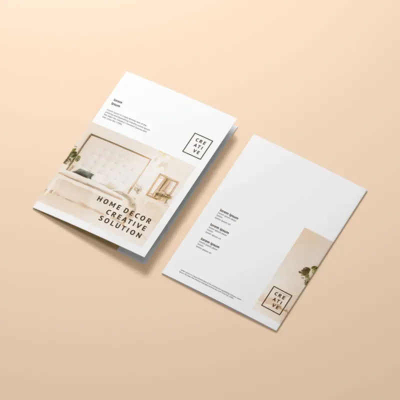  Díptico Premium en Papel Cromado