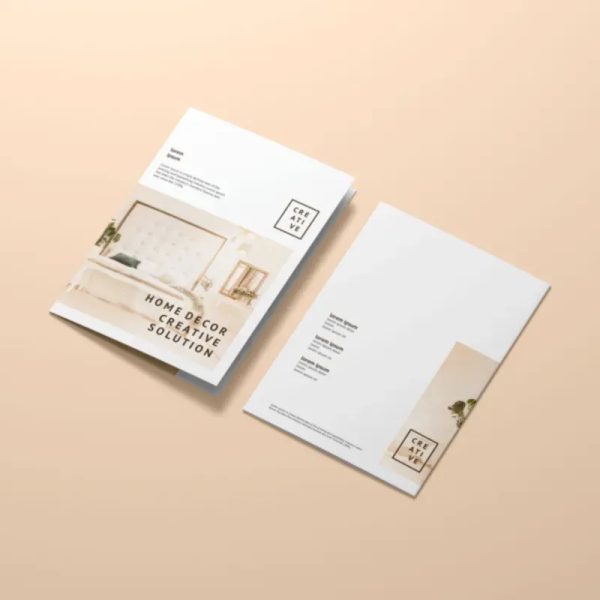  Díptico Premium en Papel Cromado