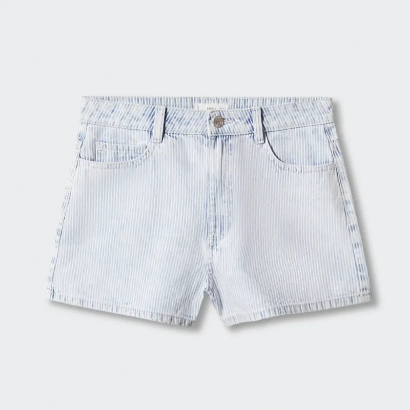 Short Mango rayas mezclilla