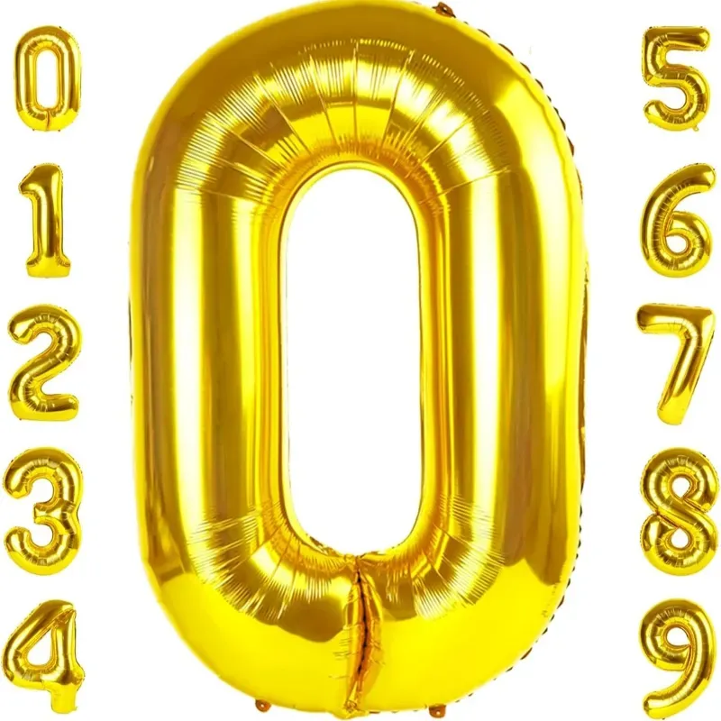 Globo foil número 0 dorado