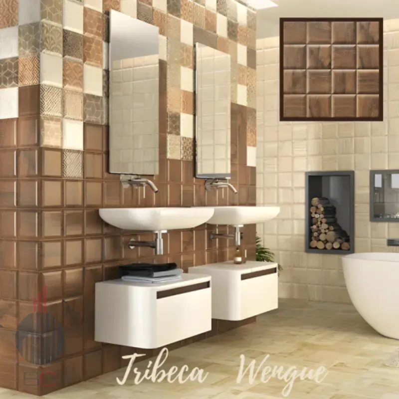 Losa cerámica Tribeca wengue 15x15 cm 3737000311