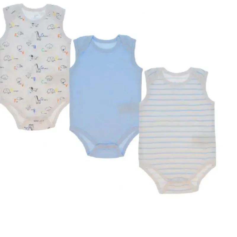 Set de Bodys sin Mangas Temática Dinosaurios/Rayas