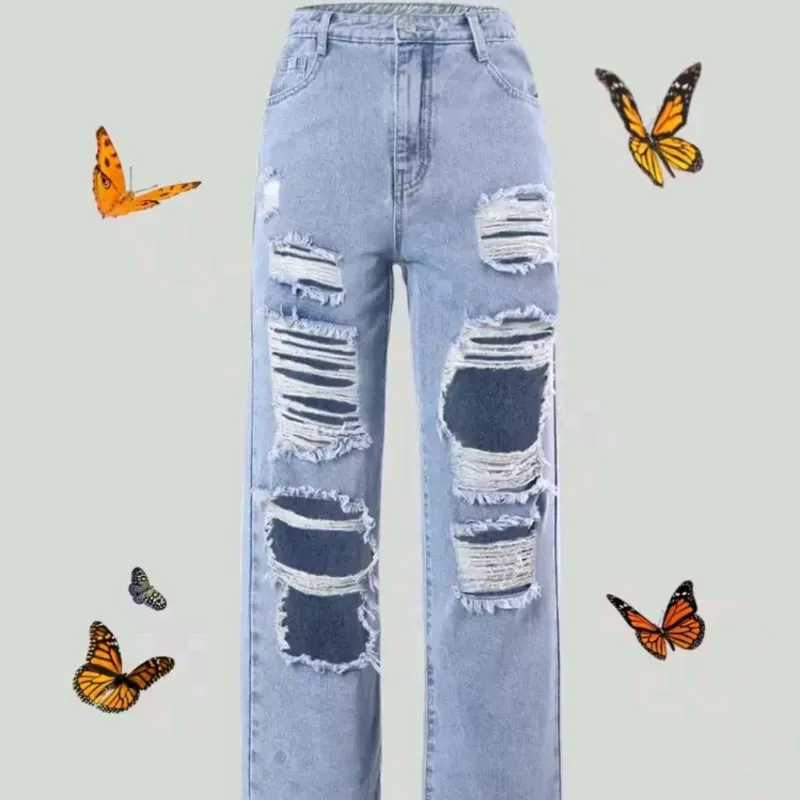  Jean desgastados — Azul Claro