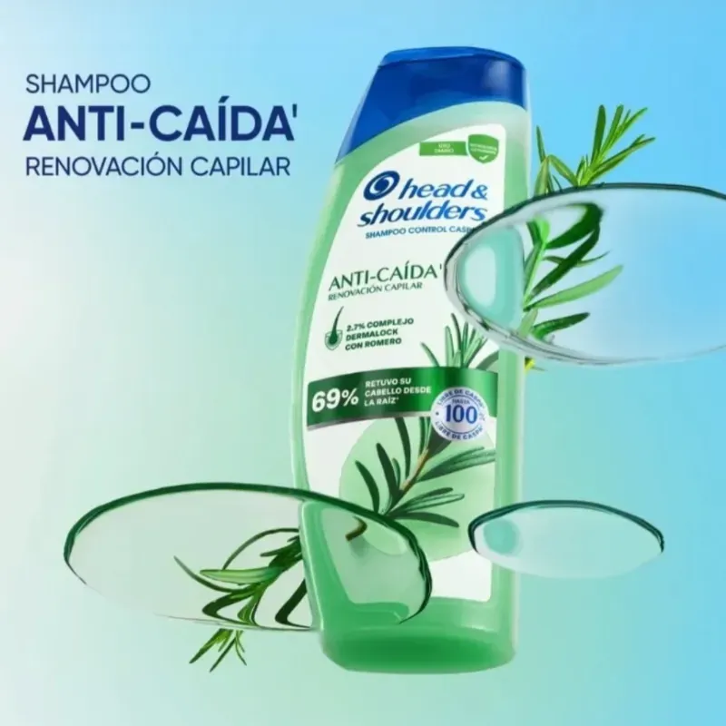 Shampoo Head & Shoulders Anti-Caída' Renovación Capilar con Romero 375 ml