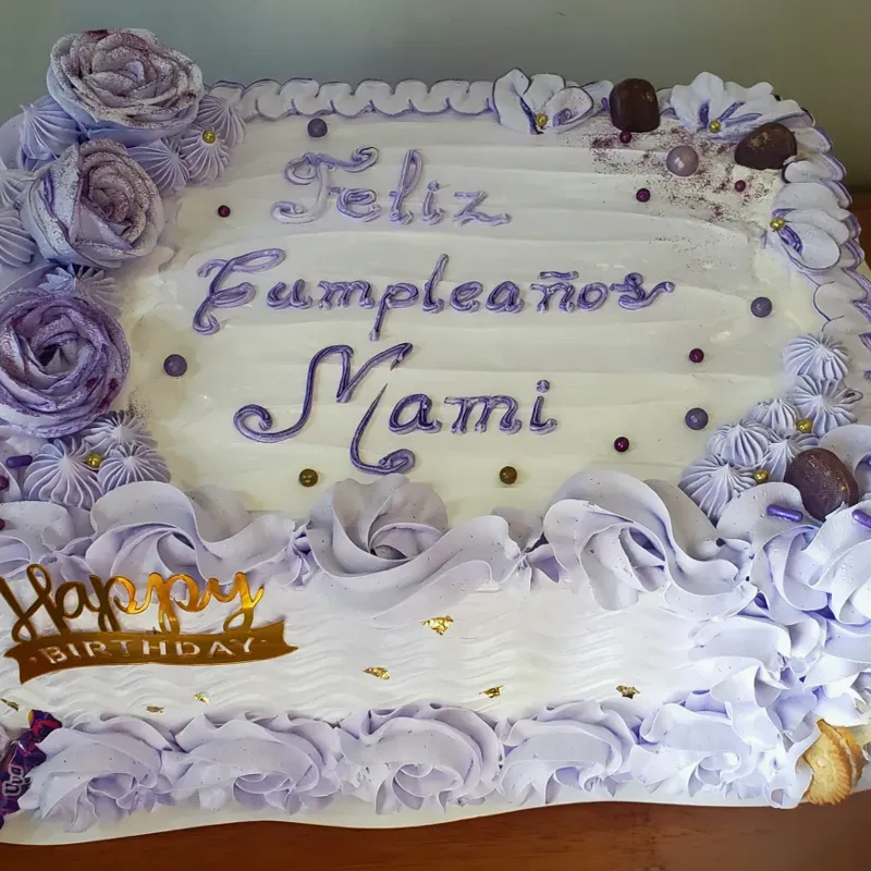 Pastel media bandeja