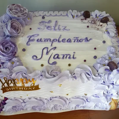 Pastel media bandeja