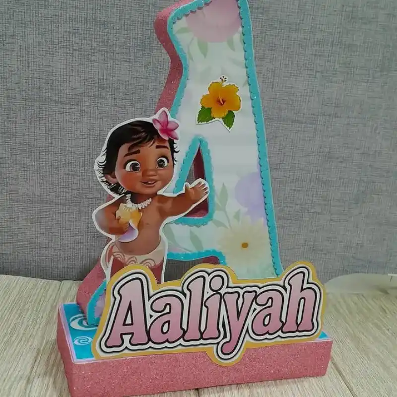 Letra 3D base rectangular con nombre impreso