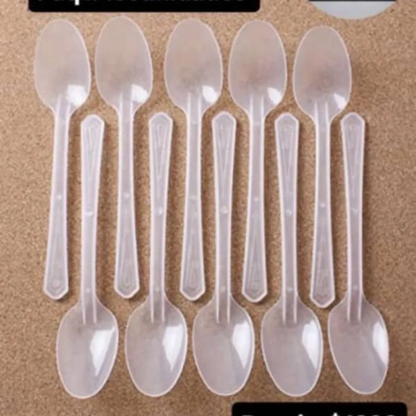 Cucharas Desechables Medianas/Tranparent