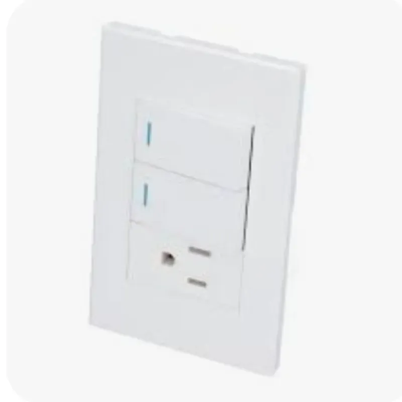 Interruptor doble c/ tomacorriente blanco (P626B)